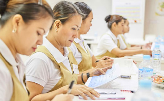 Housekeepers having trainings